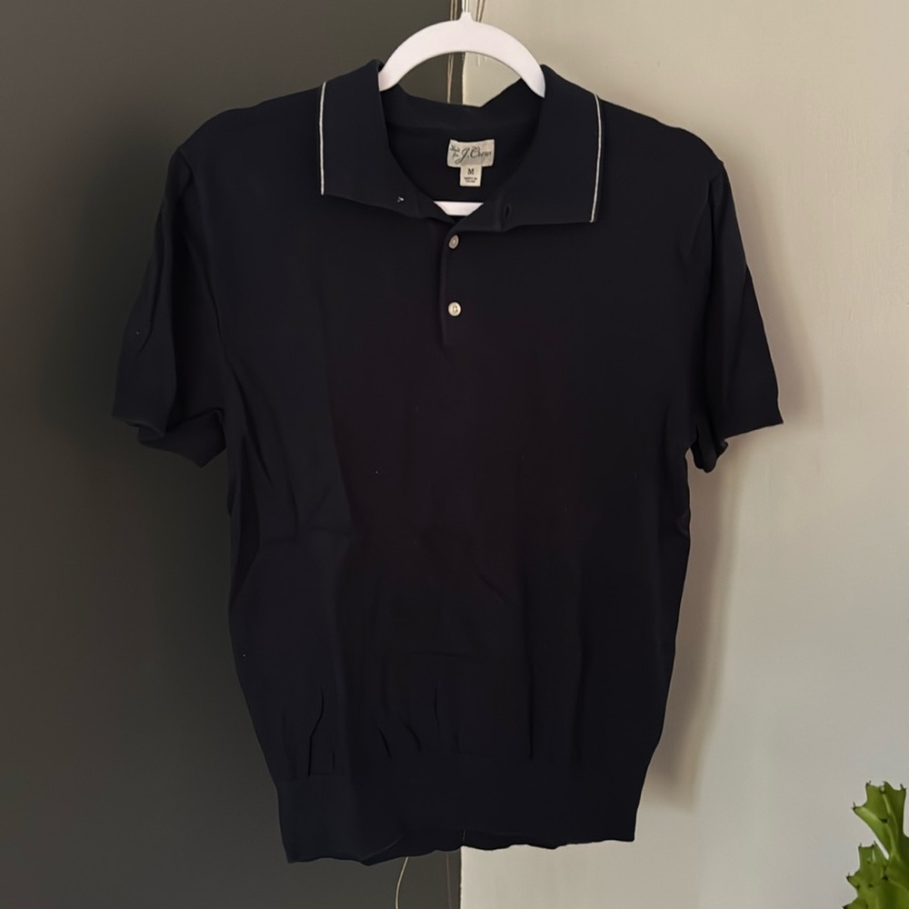 J. Crew navy knitted polo